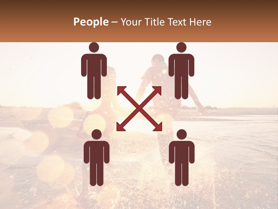 A Man And A Woman Are Standing In The Water PowerPoint Template