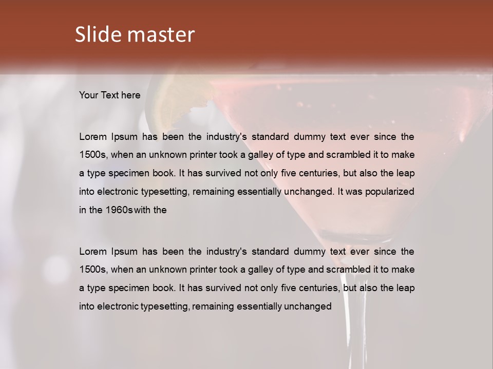 A Pink Cocktail With A Lime Slice On The Rim PowerPoint Template