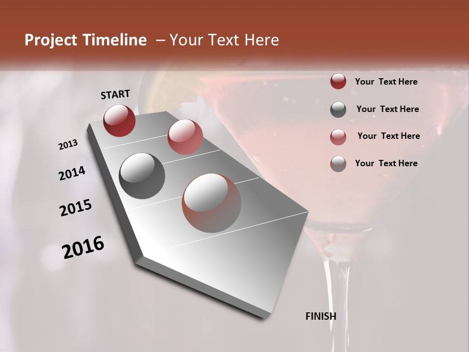 A Pink Cocktail With A Lime Slice On The Rim PowerPoint Template