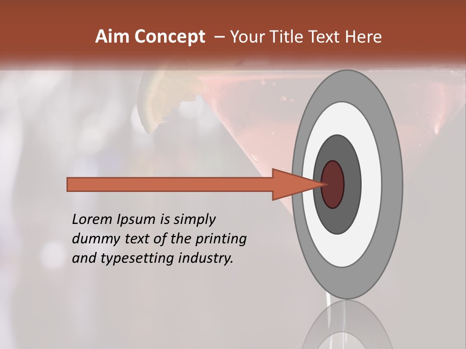 A Pink Cocktail With A Lime Slice On The Rim PowerPoint Template