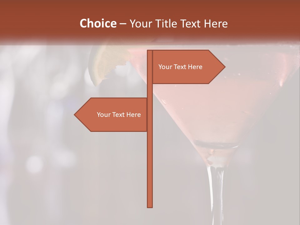 A Pink Cocktail With A Lime Slice On The Rim PowerPoint Template