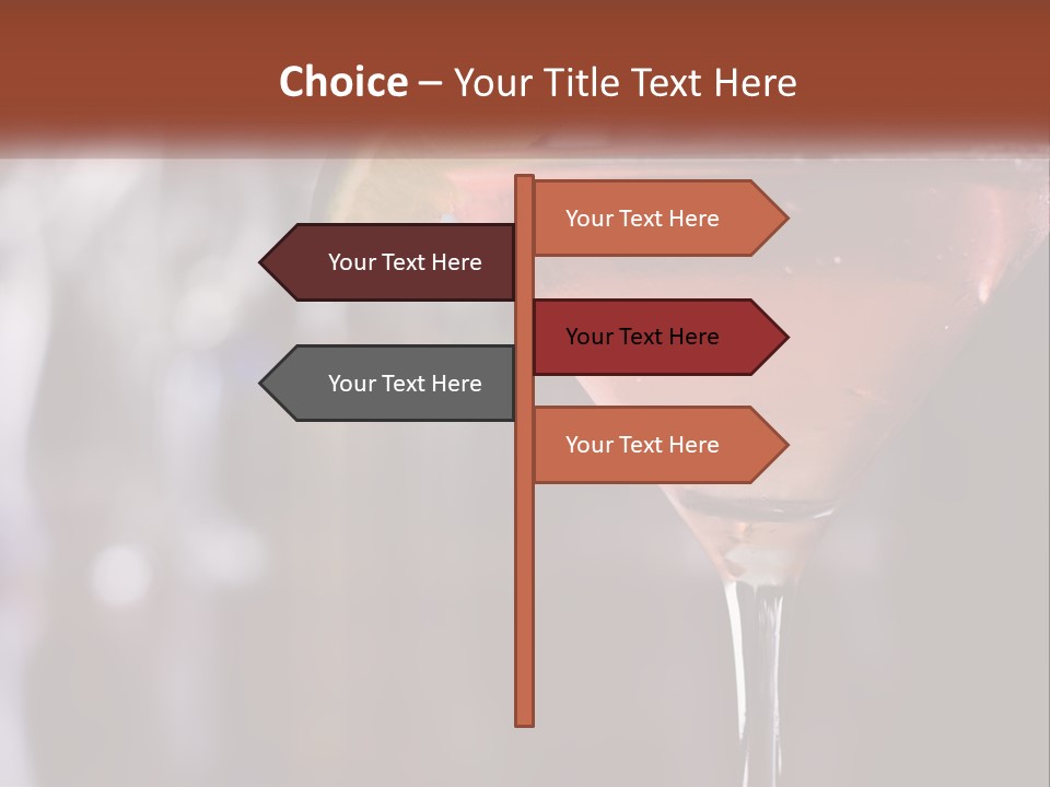 A Pink Cocktail With A Lime Slice On The Rim PowerPoint Template