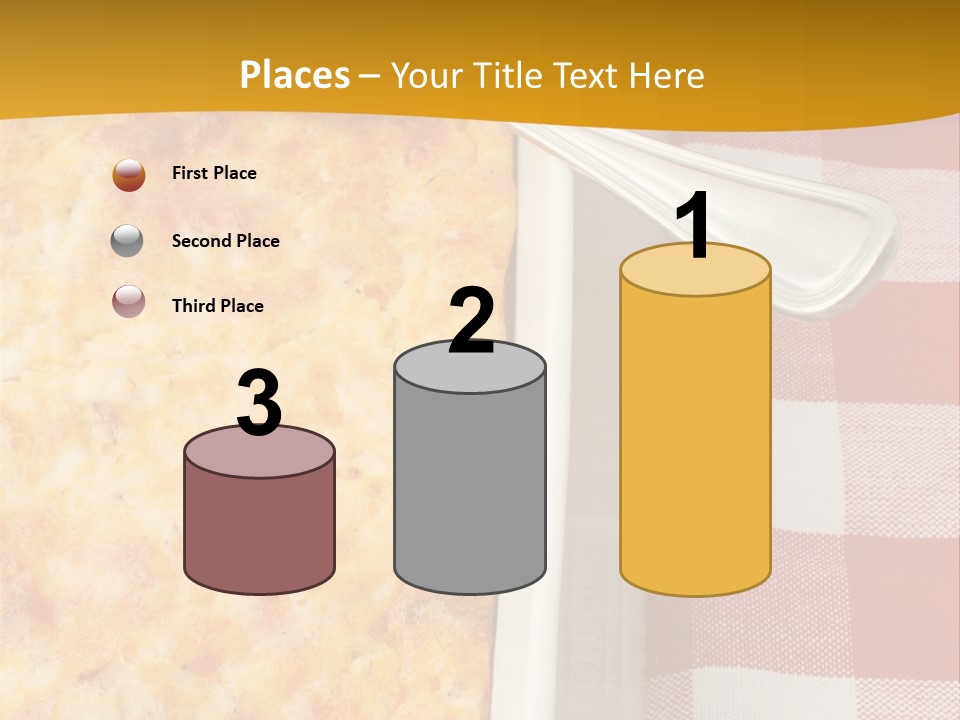 A Casserole Dish With A Fork On A Red And White Checkered Table PowerPoint Template