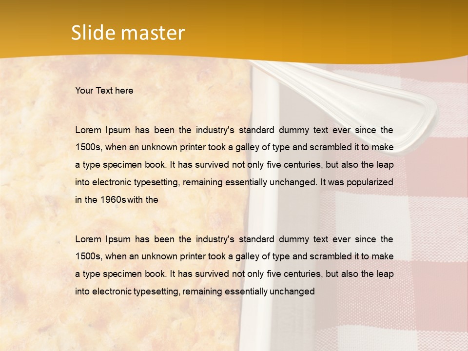 A Casserole Dish With A Fork On A Red And White Checkered Table PowerPoint Template