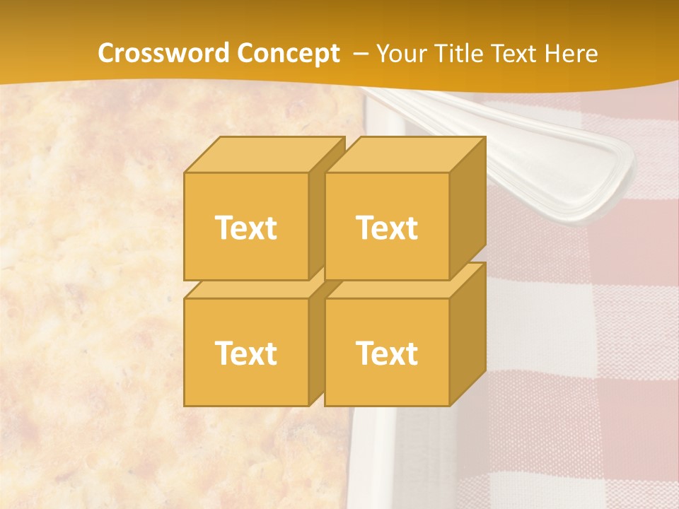 A Casserole Dish With A Fork On A Red And White Checkered Table PowerPoint Template