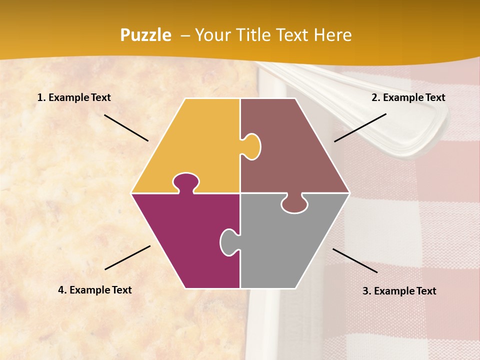 A Casserole Dish With A Fork On A Red And White Checkered Table PowerPoint Template