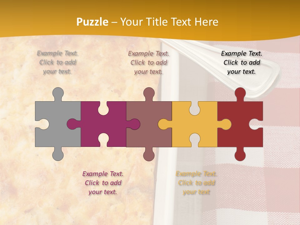 A Casserole Dish With A Fork On A Red And White Checkered Table PowerPoint Template