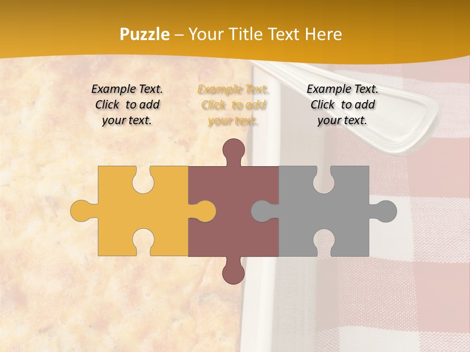 A Casserole Dish With A Fork On A Red And White Checkered Table PowerPoint Template