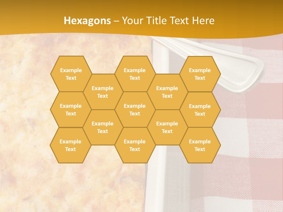 A Casserole Dish With A Fork On A Red And White Checkered Table PowerPoint Template