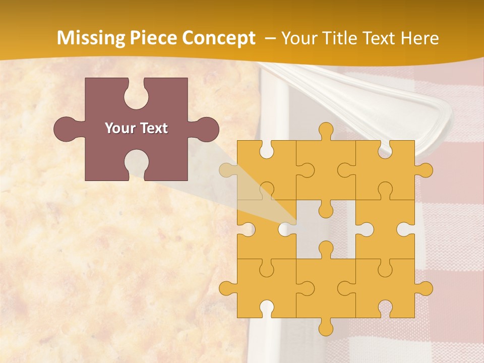 A Casserole Dish With A Fork On A Red And White Checkered Table PowerPoint Template