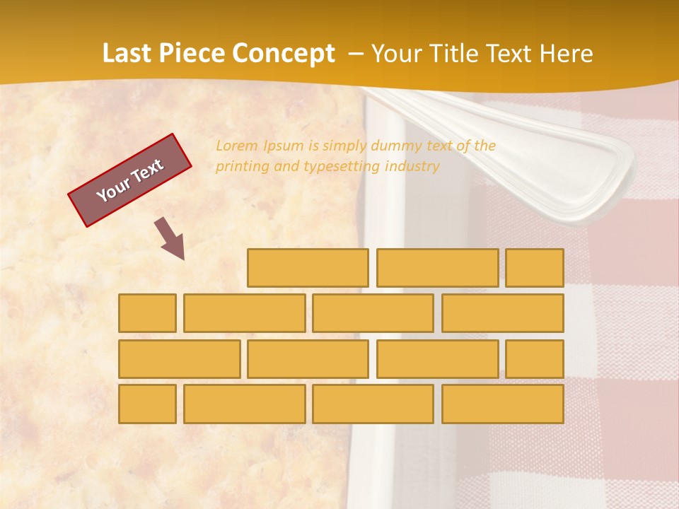 A Casserole Dish With A Fork On A Red And White Checkered Table PowerPoint Template