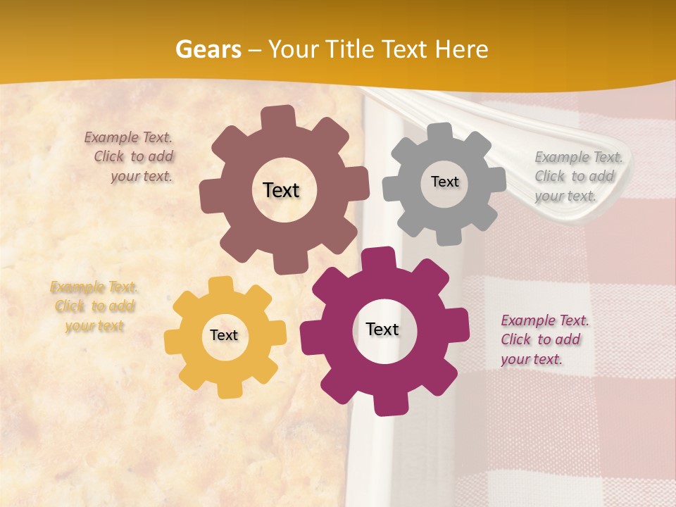 A Casserole Dish With A Fork On A Red And White Checkered Table PowerPoint Template