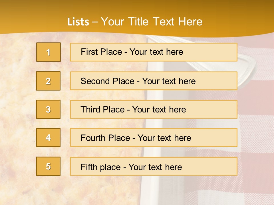 A Casserole Dish With A Fork On A Red And White Checkered Table PowerPoint Template