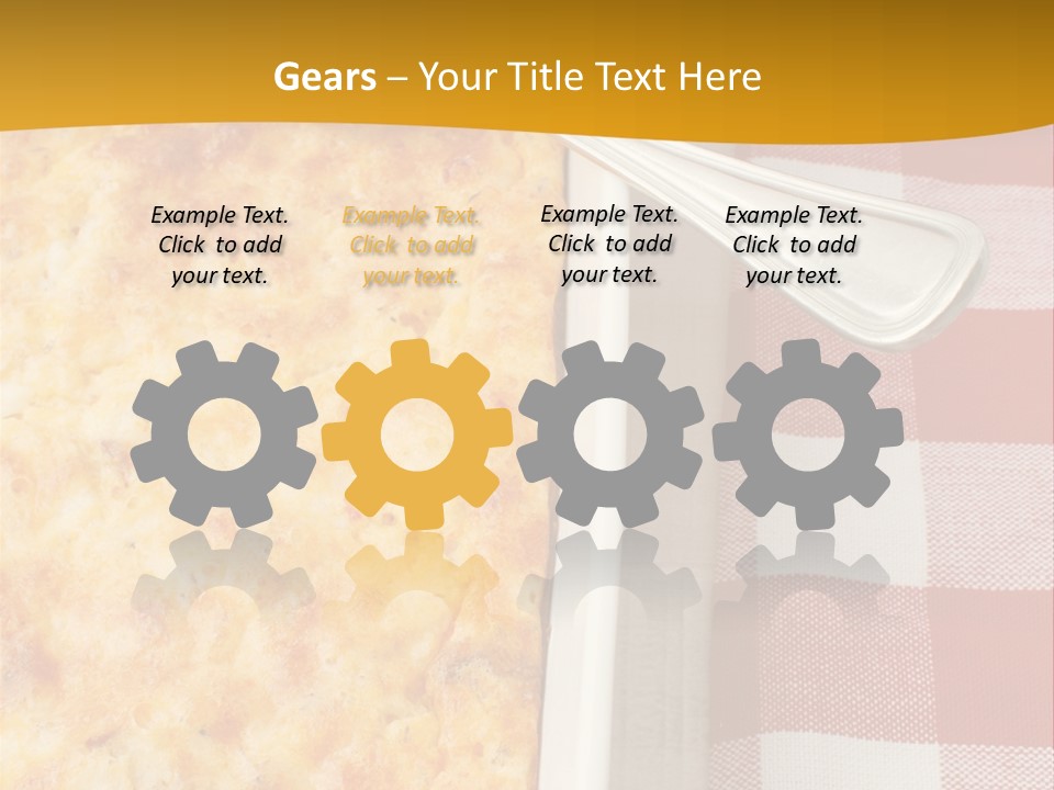 A Casserole Dish With A Fork On A Red And White Checkered Table PowerPoint Template