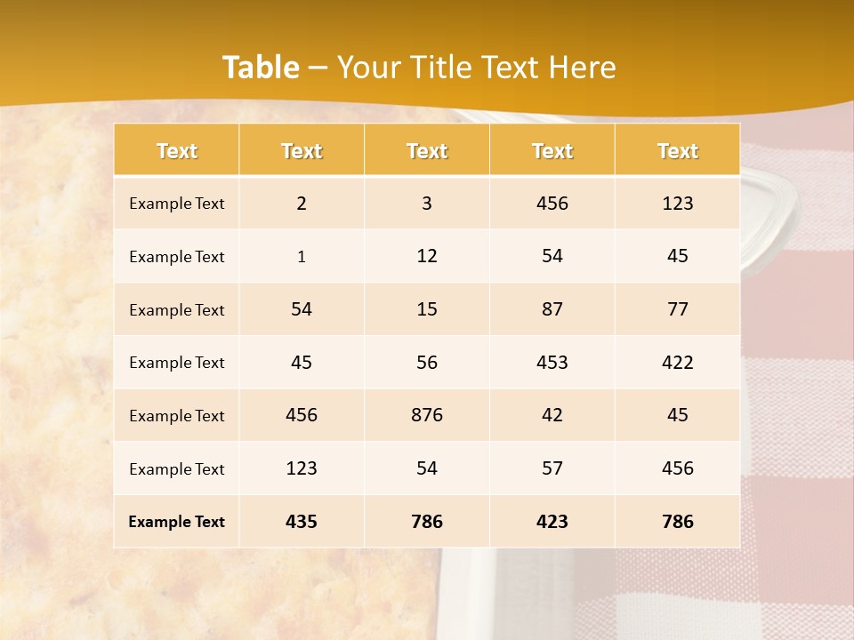A Casserole Dish With A Fork On A Red And White Checkered Table PowerPoint Template