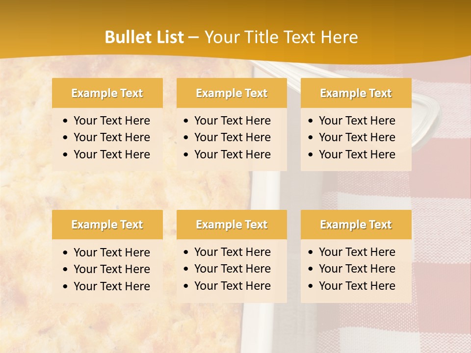 A Casserole Dish With A Fork On A Red And White Checkered Table PowerPoint Template