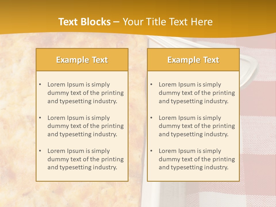 A Casserole Dish With A Fork On A Red And White Checkered Table PowerPoint Template