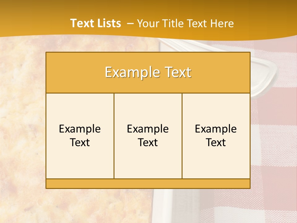 A Casserole Dish With A Fork On A Red And White Checkered Table PowerPoint Template