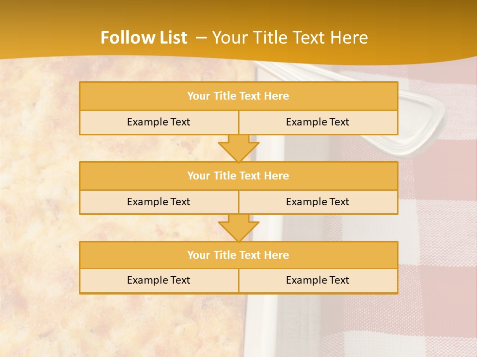 A Casserole Dish With A Fork On A Red And White Checkered Table PowerPoint Template