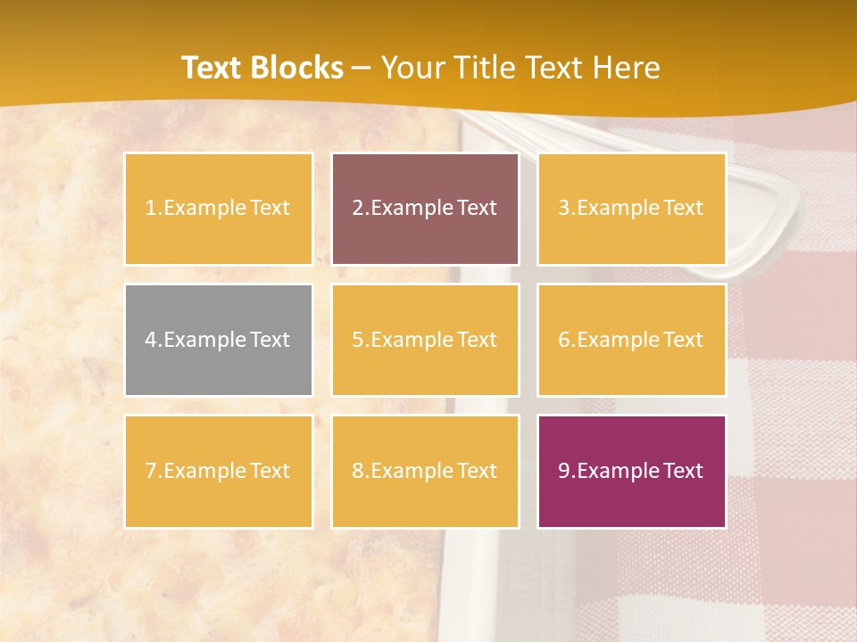 A Casserole Dish With A Fork On A Red And White Checkered Table PowerPoint Template