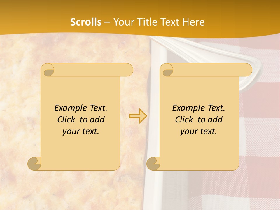 A Casserole Dish With A Fork On A Red And White Checkered Table PowerPoint Template