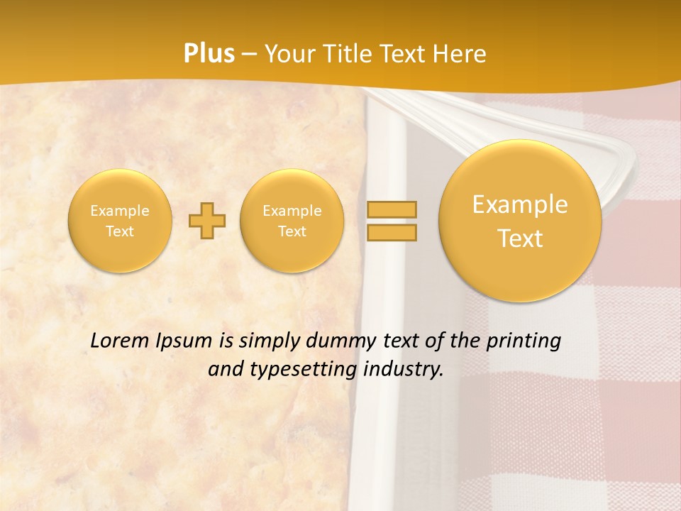 A Casserole Dish With A Fork On A Red And White Checkered Table PowerPoint Template