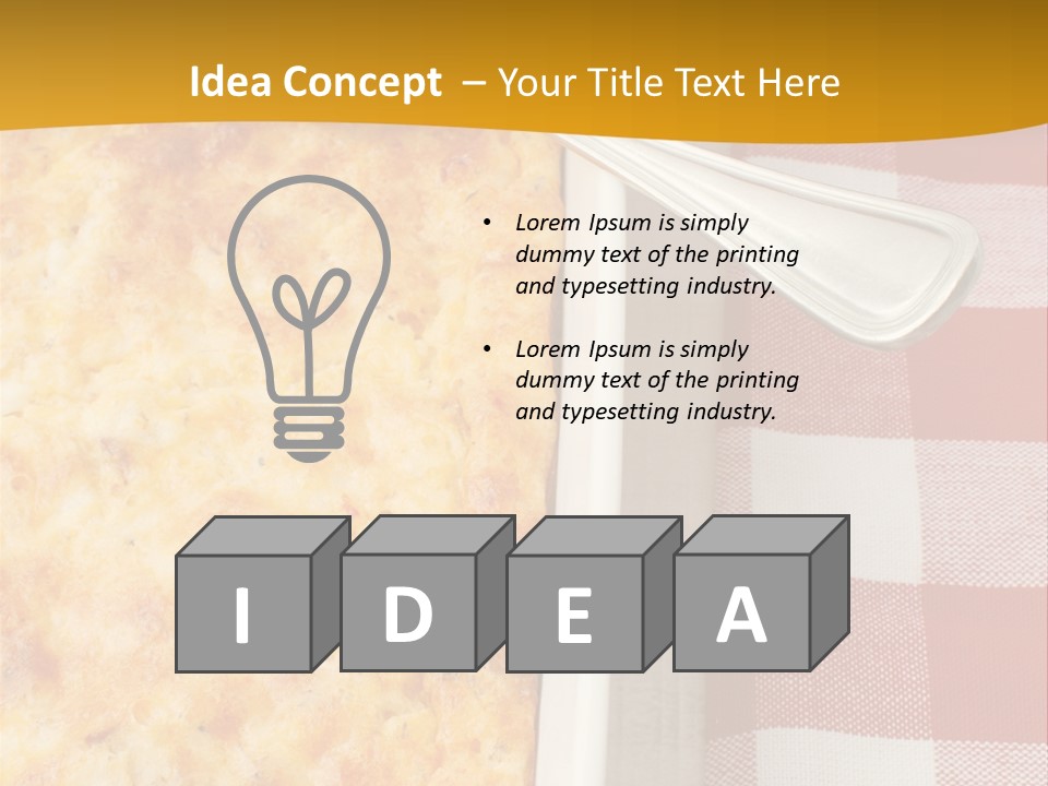 A Casserole Dish With A Fork On A Red And White Checkered Table PowerPoint Template