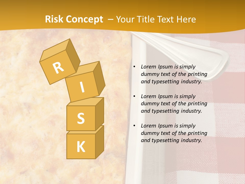 A Casserole Dish With A Fork On A Red And White Checkered Table PowerPoint Template