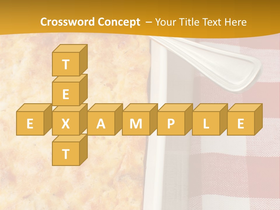 A Casserole Dish With A Fork On A Red And White Checkered Table PowerPoint Template