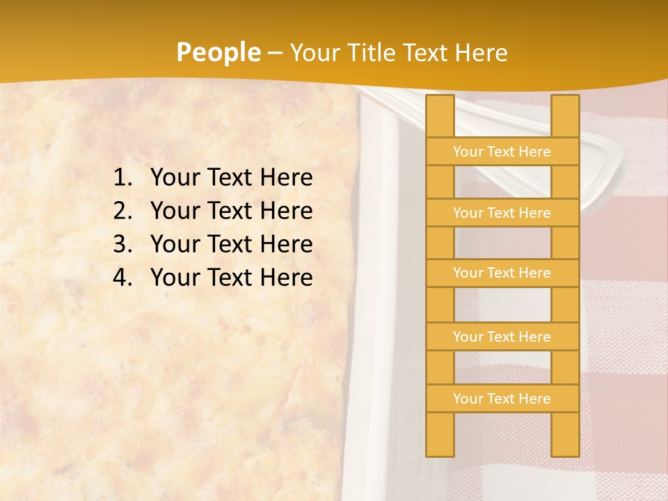 A Casserole Dish With A Fork On A Red And White Checkered Table PowerPoint Template