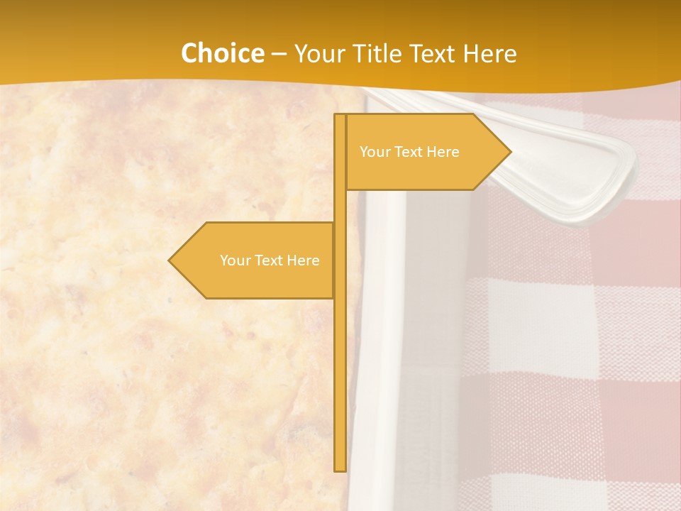 A Casserole Dish With A Fork On A Red And White Checkered Table PowerPoint Template