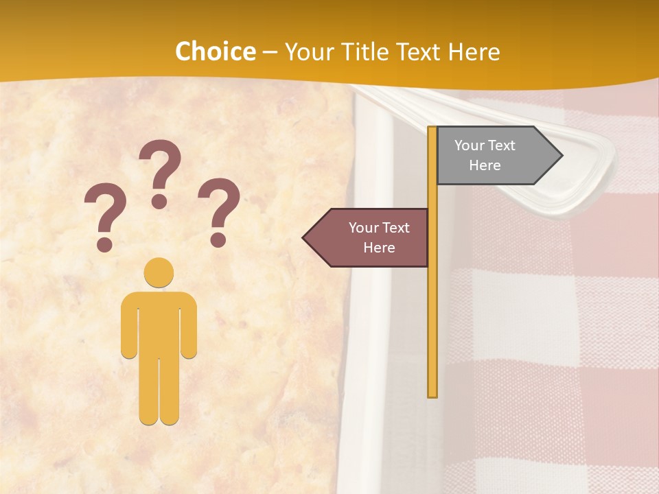 A Casserole Dish With A Fork On A Red And White Checkered Table PowerPoint Template