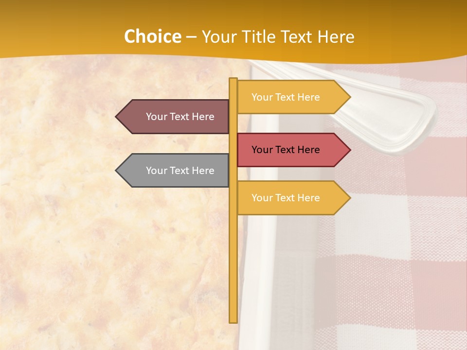 A Casserole Dish With A Fork On A Red And White Checkered Table PowerPoint Template