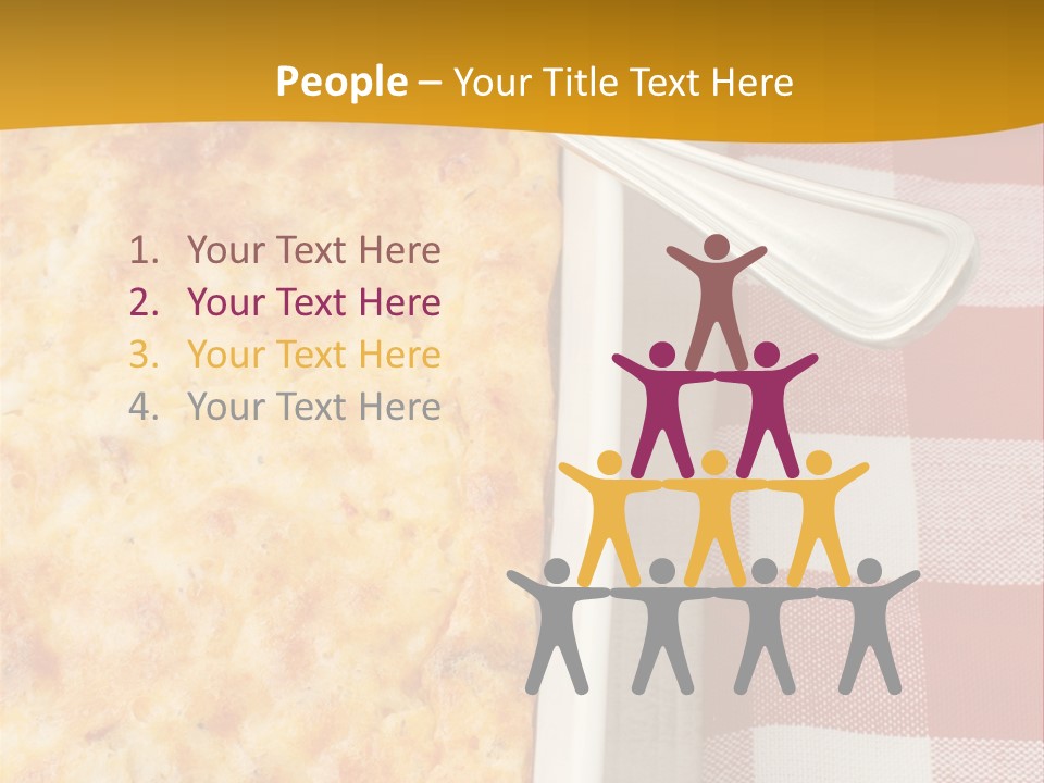 A Casserole Dish With A Fork On A Red And White Checkered Table PowerPoint Template