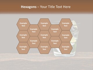 A Glass Of Water With Limes And Ice On A Wooden Table PowerPoint Template