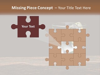 A Glass Of Water With Limes And Ice On A Wooden Table PowerPoint Template