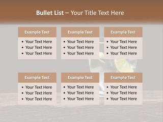 A Glass Of Water With Limes And Ice On A Wooden Table PowerPoint Template