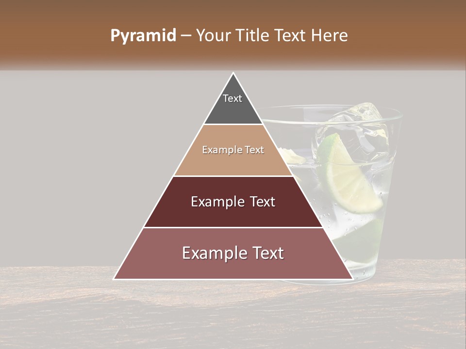 A Glass Of Water With Limes And Ice On A Wooden Table PowerPoint Template