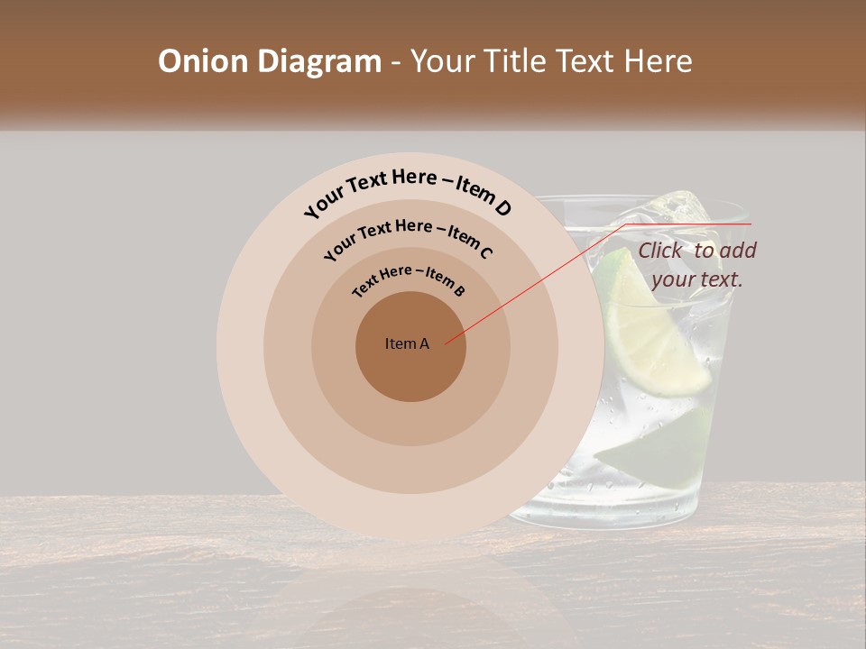 A Glass Of Water With Limes And Ice On A Wooden Table PowerPoint Template