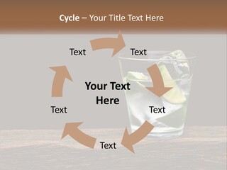 A Glass Of Water With Limes And Ice On A Wooden Table PowerPoint Template