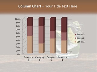 A Glass Of Water With Limes And Ice On A Wooden Table PowerPoint Template