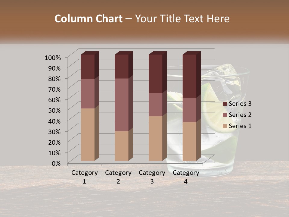 A Glass Of Water With Limes And Ice On A Wooden Table PowerPoint Template