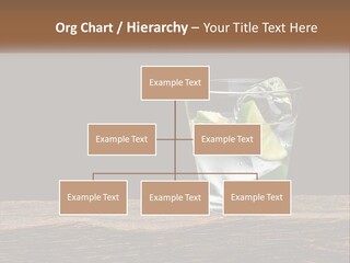 A Glass Of Water With Limes And Ice On A Wooden Table PowerPoint Template