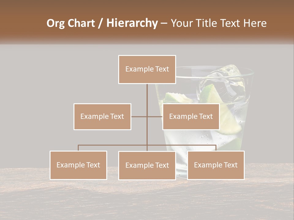 A Glass Of Water With Limes And Ice On A Wooden Table PowerPoint Template