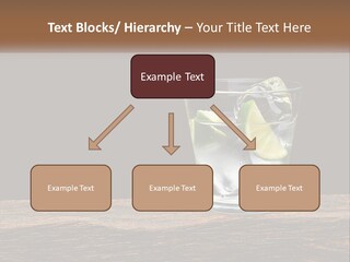 A Glass Of Water With Limes And Ice On A Wooden Table PowerPoint Template