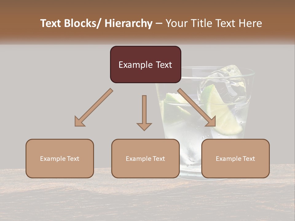 A Glass Of Water With Limes And Ice On A Wooden Table PowerPoint Template