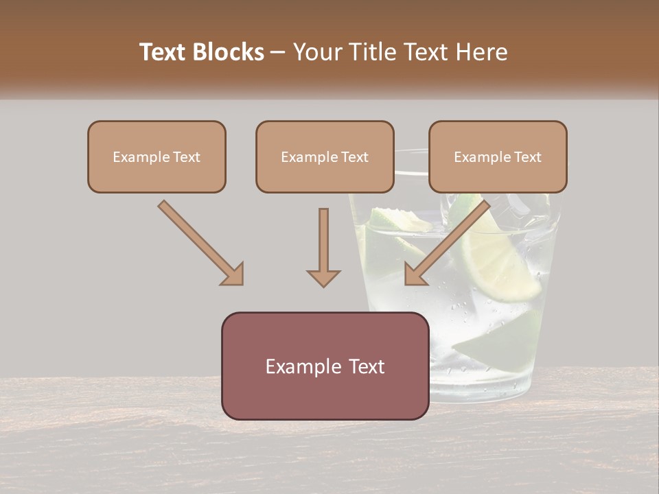 A Glass Of Water With Limes And Ice On A Wooden Table PowerPoint Template