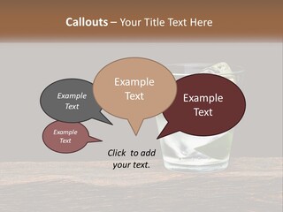 A Glass Of Water With Limes And Ice On A Wooden Table PowerPoint Template