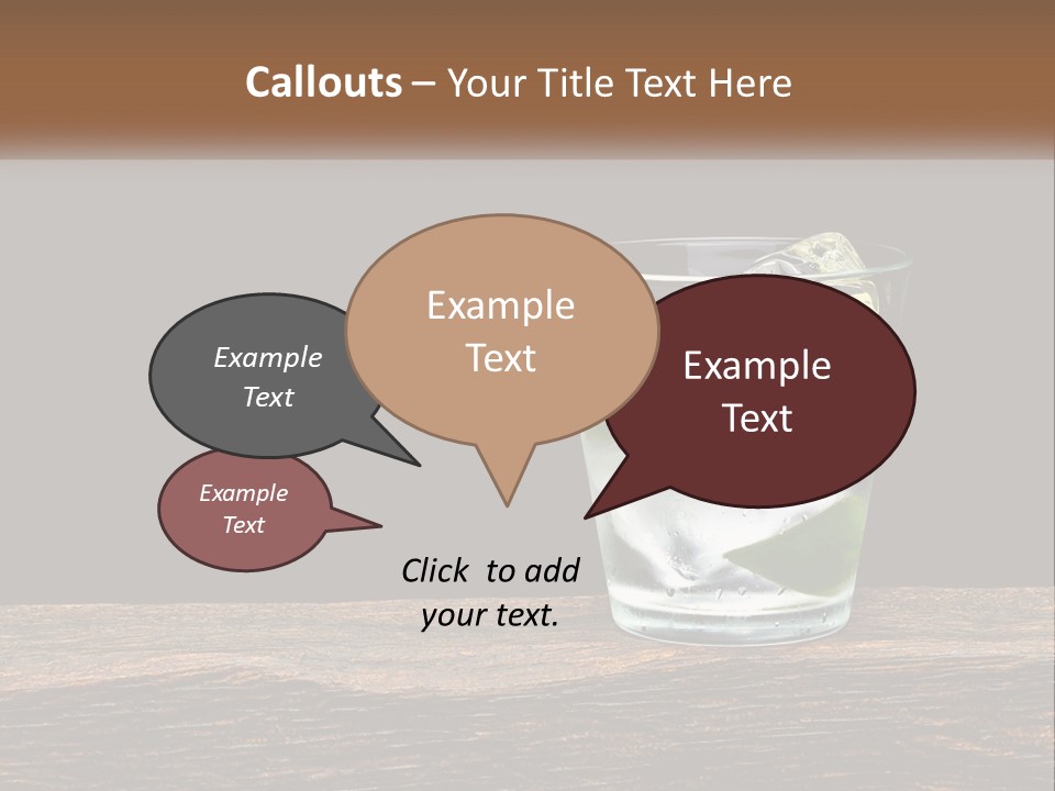 A Glass Of Water With Limes And Ice On A Wooden Table PowerPoint Template