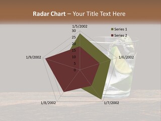 A Glass Of Water With Limes And Ice On A Wooden Table PowerPoint Template